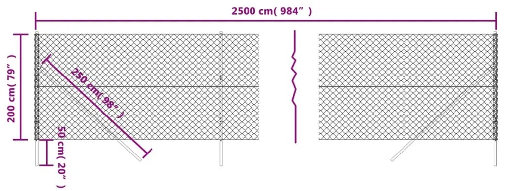 vidaXL Συρματόπλεγμα Περίφραξης Πράσινο 2 x 25 μ.