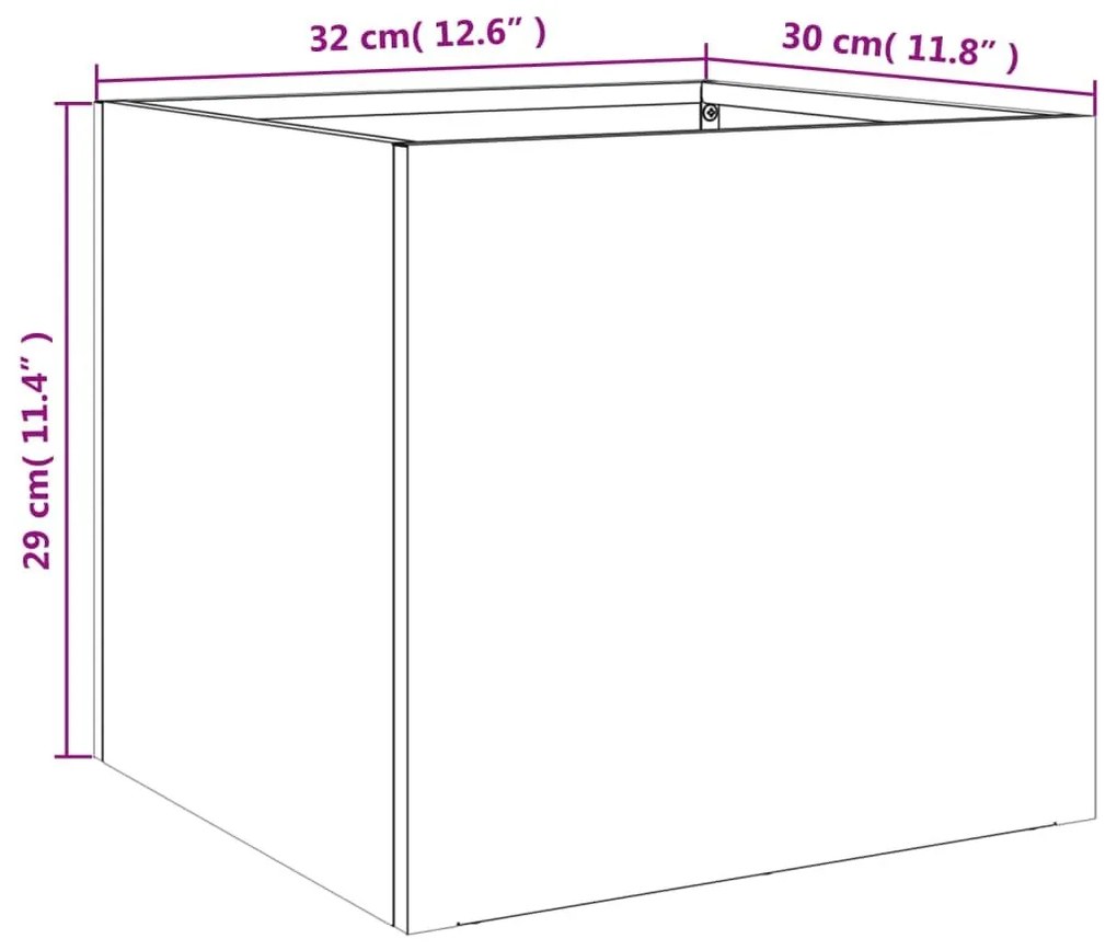 Ζαρντινιέρα Ανθρακί 32x30x29 εκ. από Χάλυβα - Ανθρακί