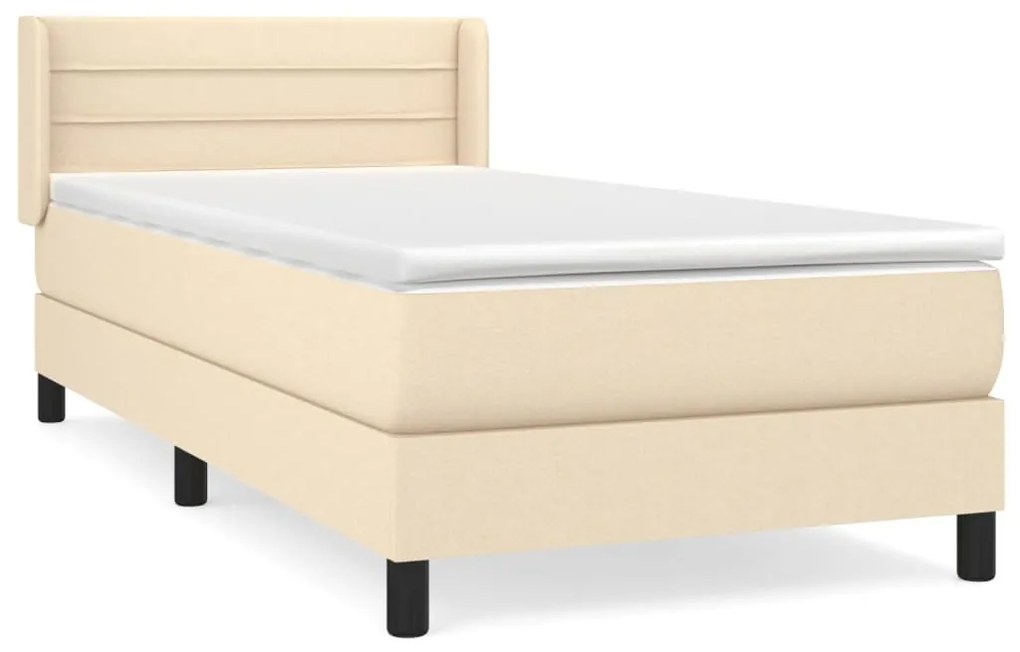 ΚΡΕΒΑΤΙ BOXSPRING ΜΕ ΣΤΡΩΜΑ ΚΡΕΜ 90X190 ΕΚ.ΥΦΑΣΜΑΤΙΝΟ 3129758