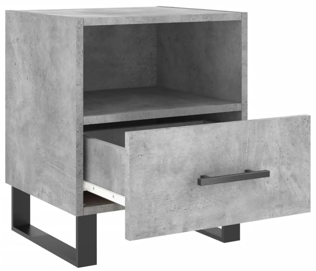 vidaXL Κομοδίνο Γκρι Σκυροδ. 40 x 35 x 47,5 εκ. από Επεξεργασμένο Ξύλο