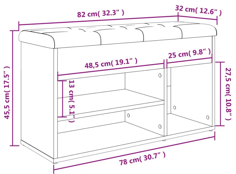 ΠΑΠΟΥΤΣΟΘΗΚΗ ΓΚΡΙ SONOMA 82X32X45,5 ΕΚ. ΑΠΟ ΕΠΕΞΕΡΓΑΣΜΕΝΟ ΞΥΛΟ 835031