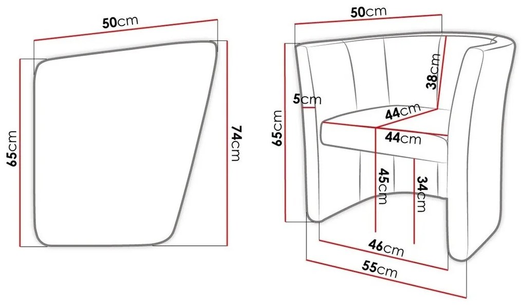 Πολυθρόνα Comfivo 271, Μαύρο, 74x55x50cm, 11 kg, Οικολογικό δέρμα, Πόδια: Πλαστική ύλη | Epipla1.gr