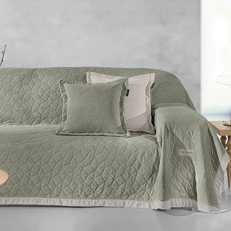 Ριχτάρι Καναπέ Διθέσιου (170x250) + Διακοσμητική Μαξιλαροθήκη (42x42+3) Guy Laroche Avalon Cement