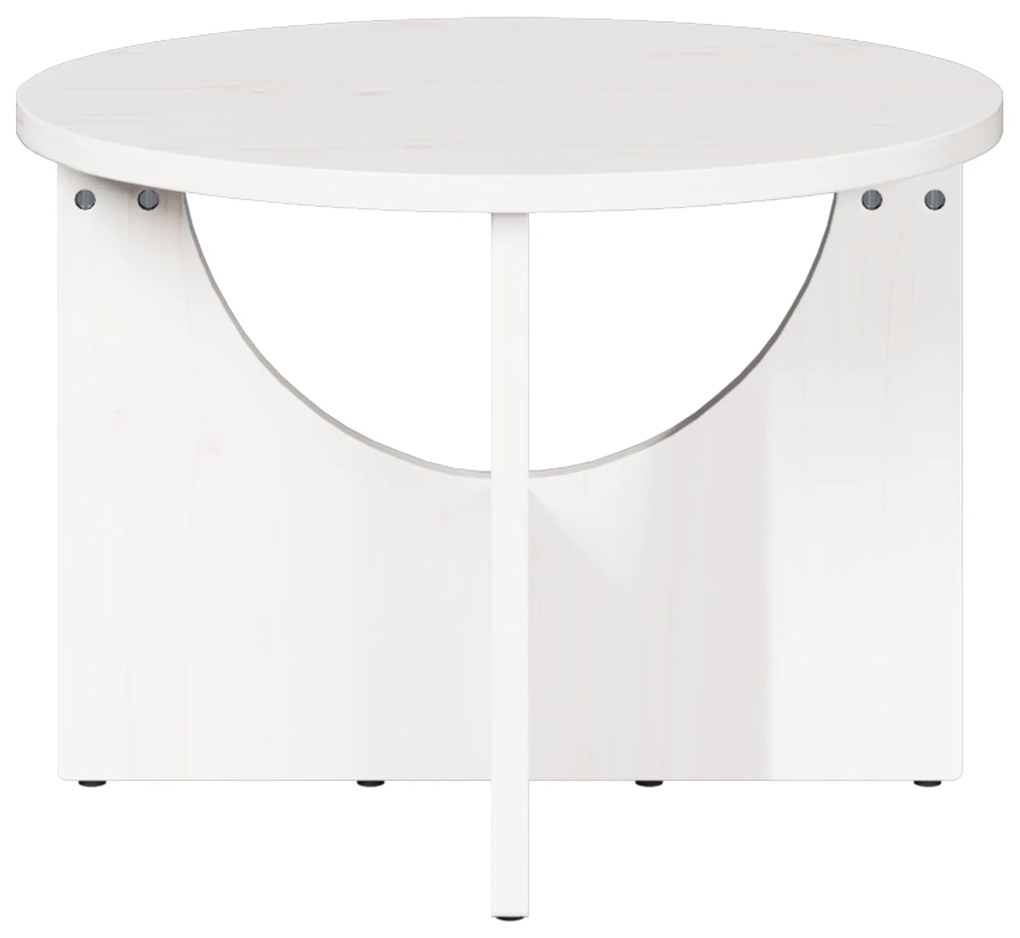 vidaXL Τραπεζάκι σαλονιού Λευκό 50 x 50 x 35 cm Μασίφ ξύλο πεύκου