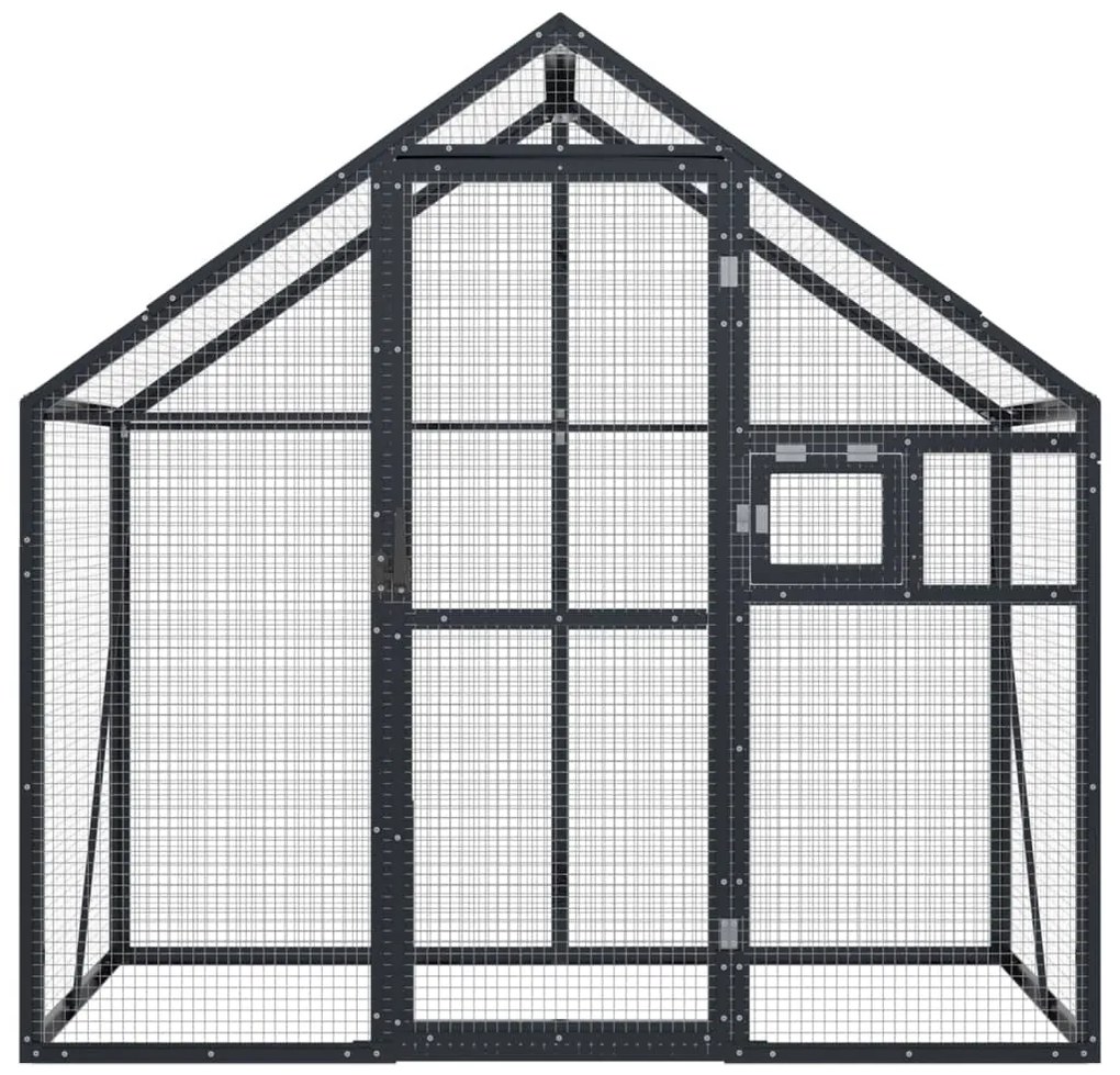 vidaXL Κλουβί Ανθρακί 179 x 100 x 185 εκ. από Αλουμίνιο