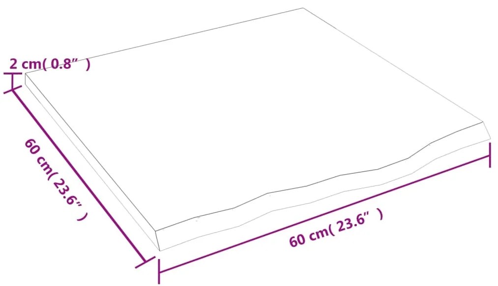 vidaXL Πάγκος Μπάνιου Σκούρο Καφέ 60x60x2 εκ. Επεξ. Μασίφ Ξύλο