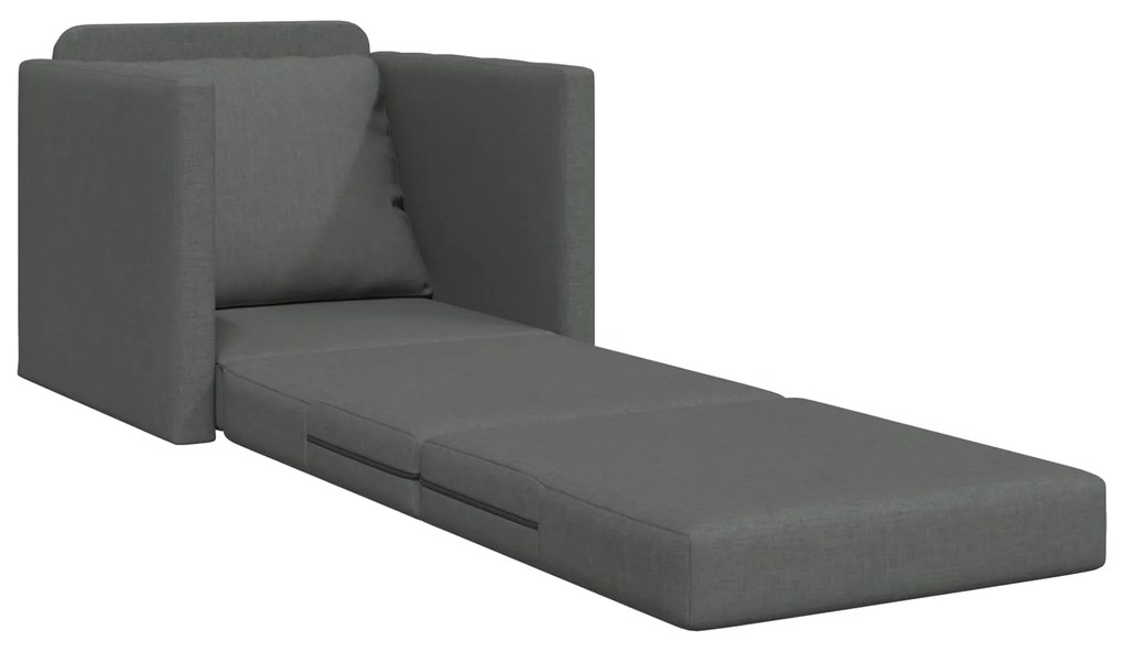 vidaXL Καρέκλα κρεβάτι 2 σε 1 Σκούρο γκρι 74x77x81 εκ. Ύφασμα