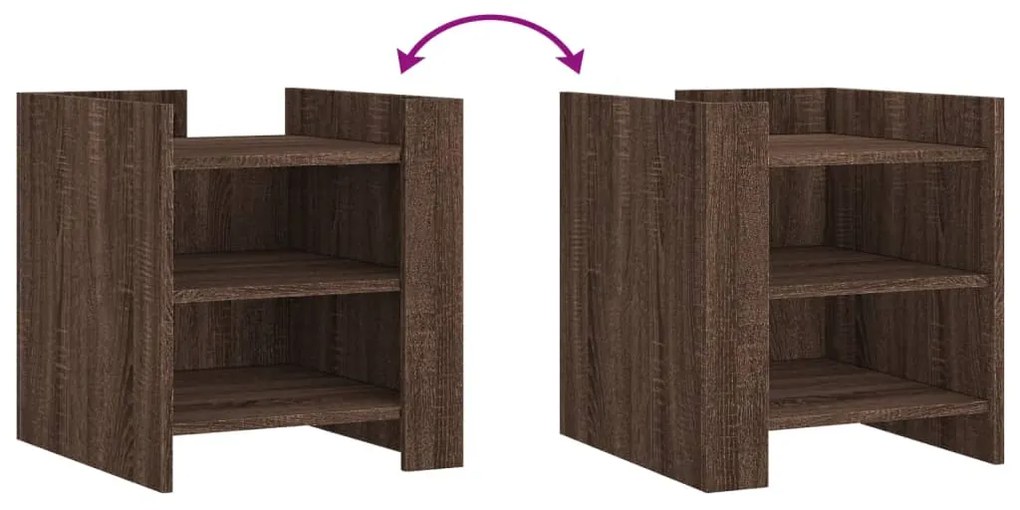 vidaXL Κομοδίνο Καφέ Δρυς 45x50x50 εκ. από Επεξεργασμένο Ξύλο