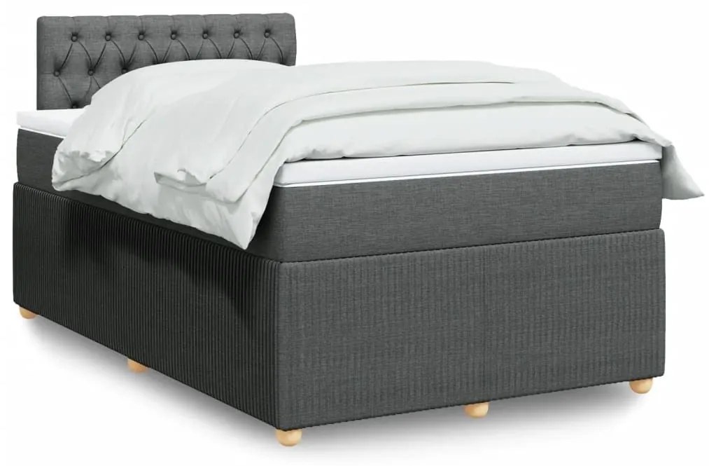 ΚΡΕΒΑΤΙ BOXSPRING ΜΕ ΣΤΡΩΜΑ ΣΚΟΥΡΟ ΓΚΡΙ 120X190 ΕΚ ΥΦΑΣΜΑΤΙΝΟ 3289703