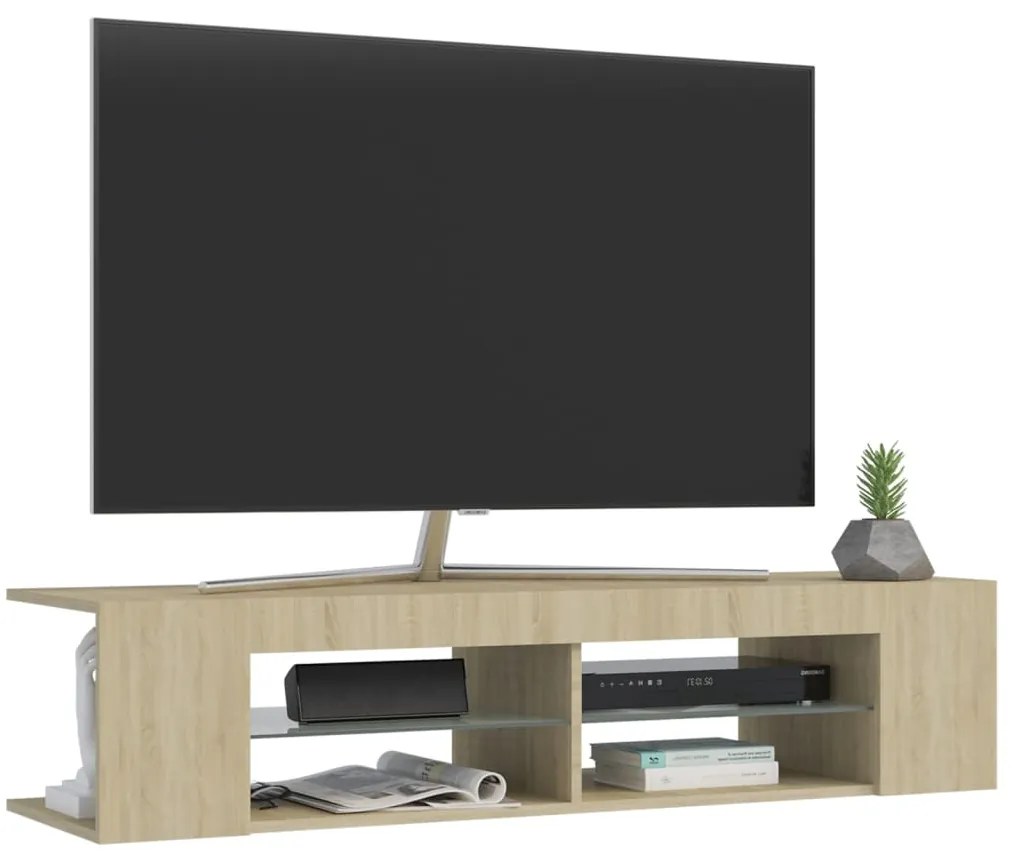 vidaXL Έπιπλο Τηλεόρασης με LED Sonoma Δρυς 135x39x30 εκ.