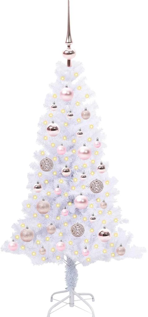 vidaXL Τεχνητό Χριστουγεννιάτικο Δέντρο Λευκό 120 cm PVC και Χάλυβας