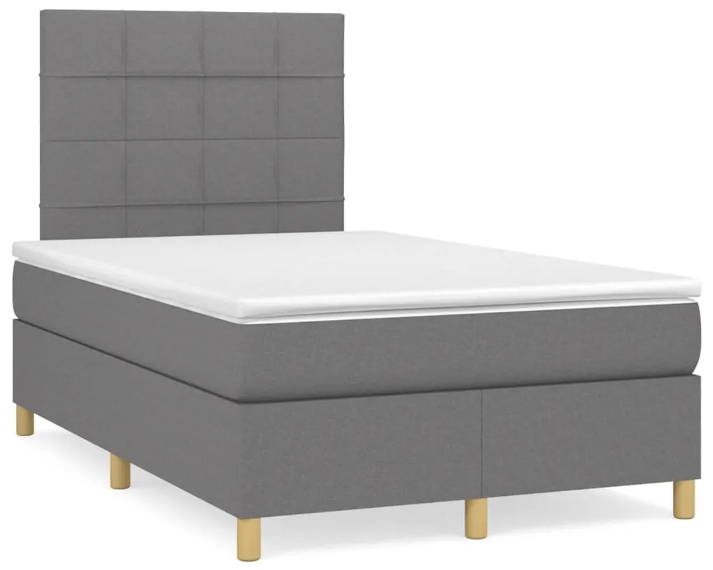 ΚΡΕΒΑΤΙ BOXSPRING ΜΕ ΣΤΡΩΜΑ ΣΚΟΥΡΟ ΓΚΡΙ 120X200 ΕΚ. ΥΦΑΣΜΑΤΙΝΟ 3142322