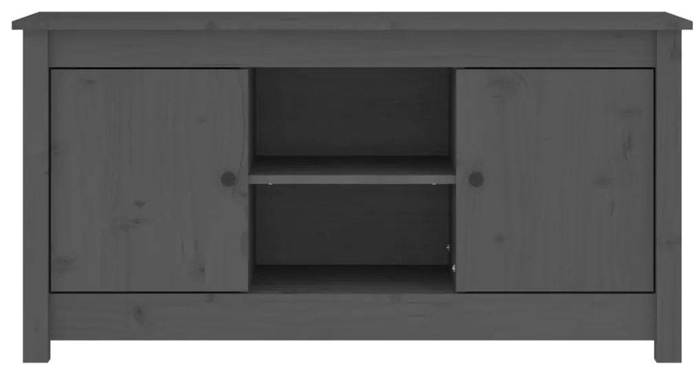vidaXL Έπιπλο Τηλεόρασης Γκρι 103x36,5x52 εκ. από Μασίφ Ξύλο Πεύκου