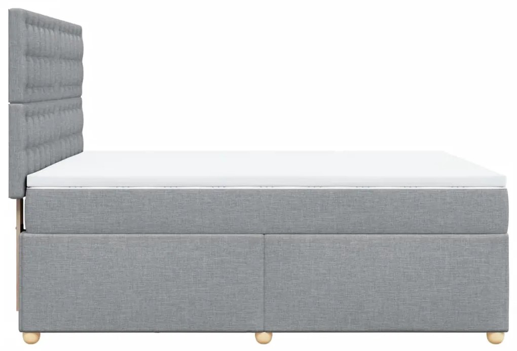 vidaXL Κρεβάτι Boxspring με Στρώμα Ανοιχτό Γκρι 140x200 εκ. Υφασμάτινο