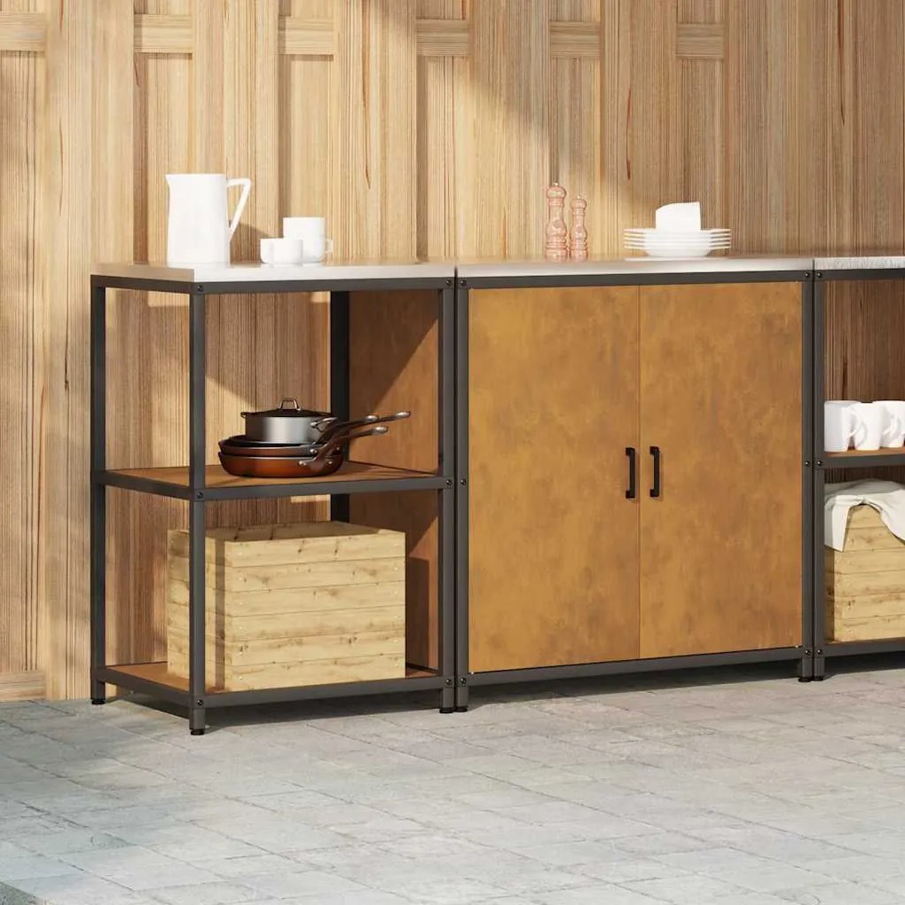 vidaXL Σετ Αποθήκευσης Κουζίνας 2 pcs Σκ rusty 150 x 50 x 92 εκ.