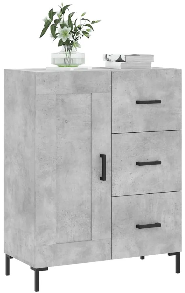 vidaXL Ντουλάπι Γκρι Σκυροδέματος 69,5x34x90 εκ. Επεξεργασμένο Ξύλο