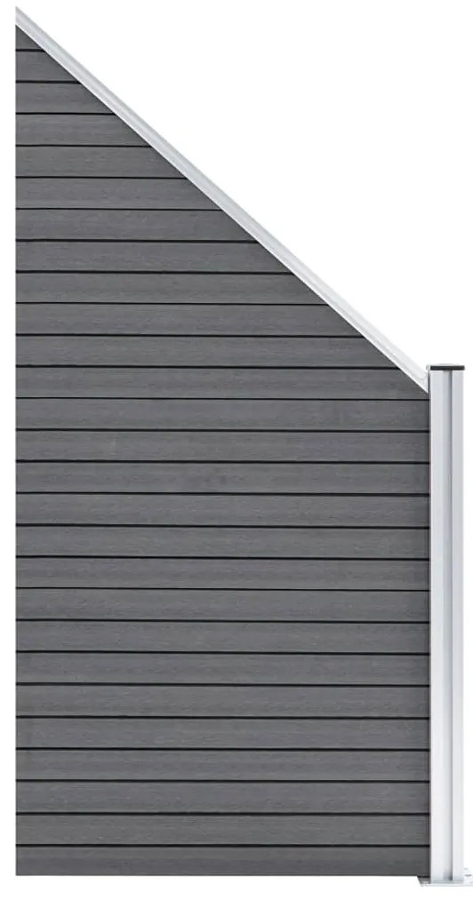 vidaXL Πάνελ Περίφραξης 4 Τετράγωνα + 1 Κεκλιμένο Γκρι 792x186 εκ. WPC