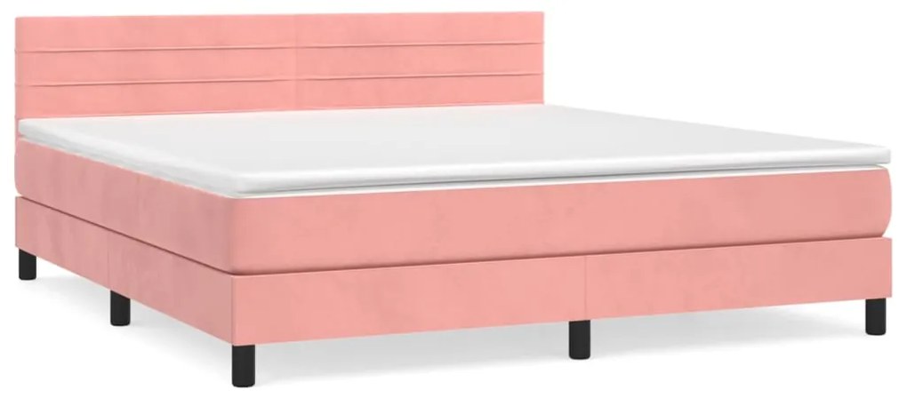 ΚΡΕΒΑΤΙ BOXSPRING ΜΕ ΣΤΡΩΜΑ ΡΟΖ 160X200 ΕΚ. ΒΕΛΟΥΔΙΝΟ 3141376