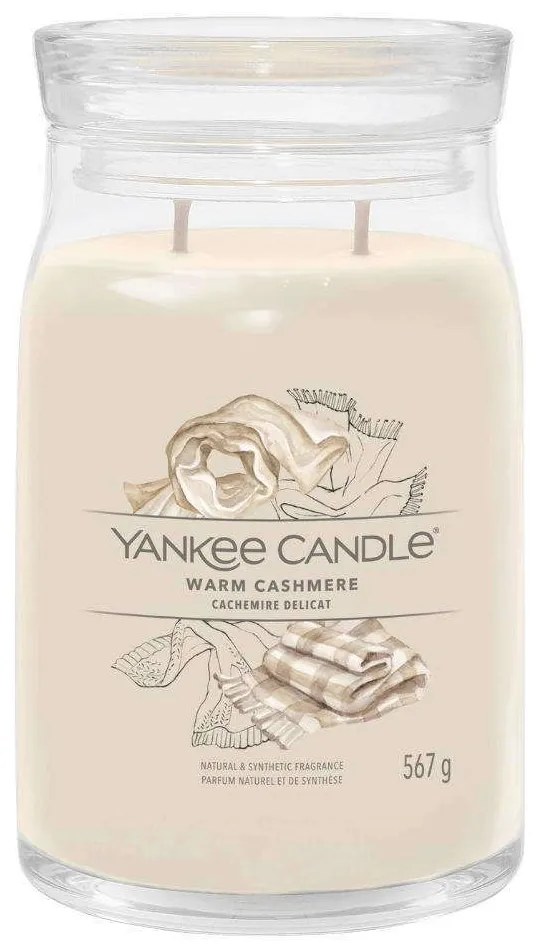 Αρωματικό Κερί Signature Warm Cashmere Large 1701379E 9,3x15,7cm White Yankee Candle