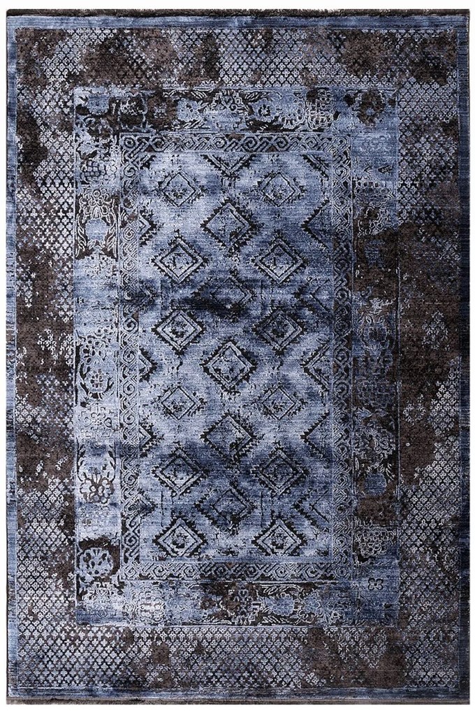 Χαλί Karma 00156-930 Brown-Blue Merinos 70X150cm