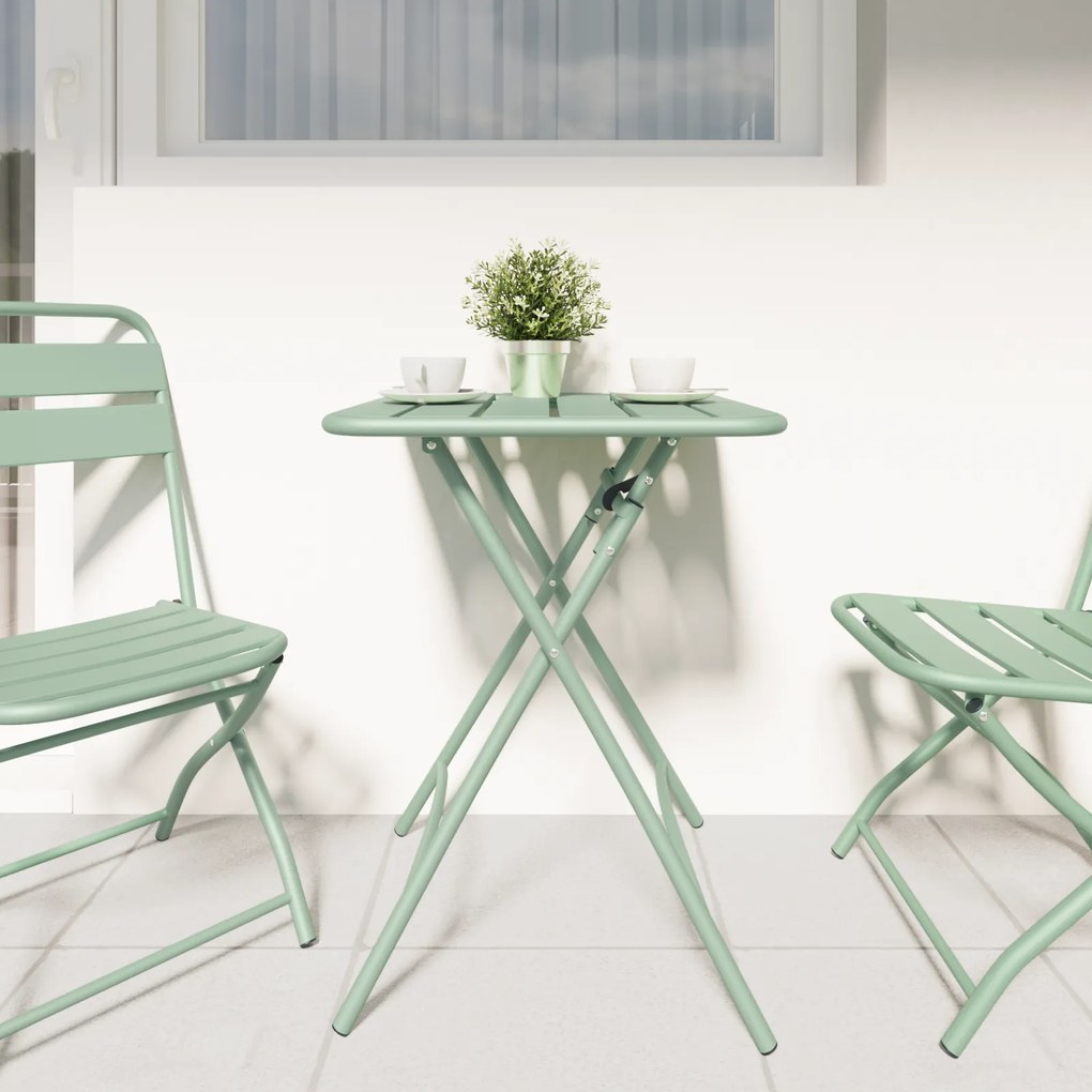 vidaXL Πτυσσόμενο Τραπέζι Κήπου Μέντα 55x55x73 εκ. από Ατσάλι