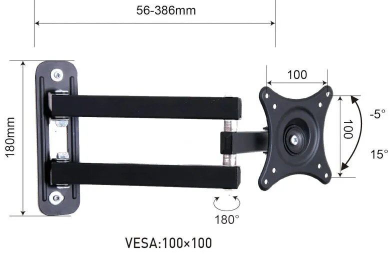 Osio OSM-7832 Βάση τηλεόρασης 10″ – 24″ VESA 100 x 100-18589-7832