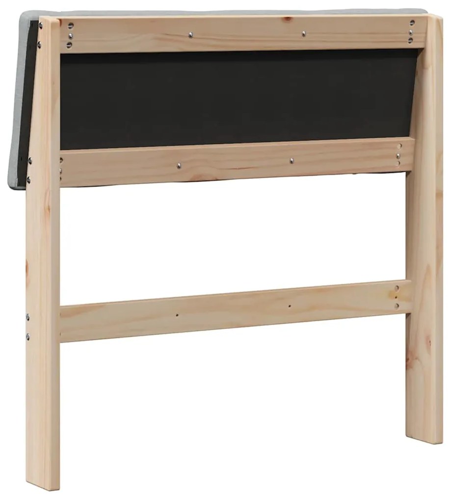 vidaXL Ταπετσαρισμένο κεφαλάρι Ανοιχτό γκρι 75 cm Στερεά ξυλεία πεύκου