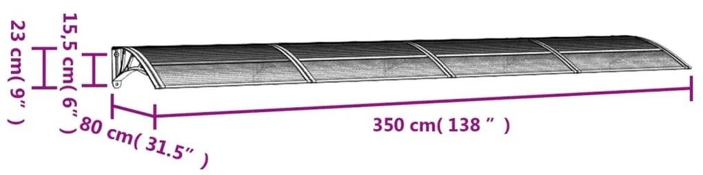 ΣΤΕΓΑΣΤΡΟ ΠΟΡΤΑΣ ΓΚΡΙ &amp; ΔΙΑΦΑΝΕΣ 350 X 80 ΕΚ. ΑΠΟ ΠΟΛΥΚΑΡΒΟΝΙΚΟ 153592