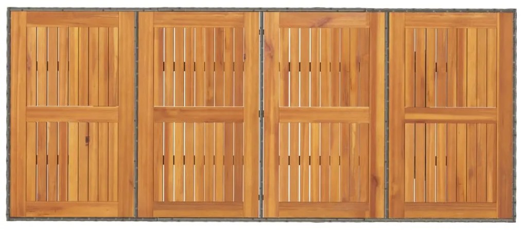 vidaXL Τραπέζι Κήπου Επιφάνεια Ακακίας Γκρι 190x80x74εκ. Συνθ. Ρατάν