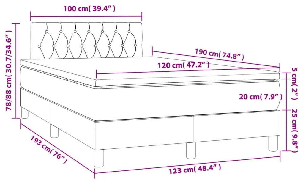 ΚΡΕΒΑΤΙ BOXSPRING ΜΕ ΣΤΡΩΜΑ ΑΝΟΙΧΤΟ ΓΚΡΙ 120X190 ΕΚ. ΥΦΑΣΜΑΤΙΝΟ 3269793