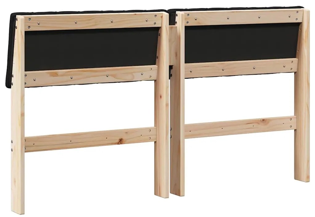 vidaXL Ταπετσαρισμένο κεφαλάρι Μαύρο 135 cm Στερεά ξυλεία πεύκου