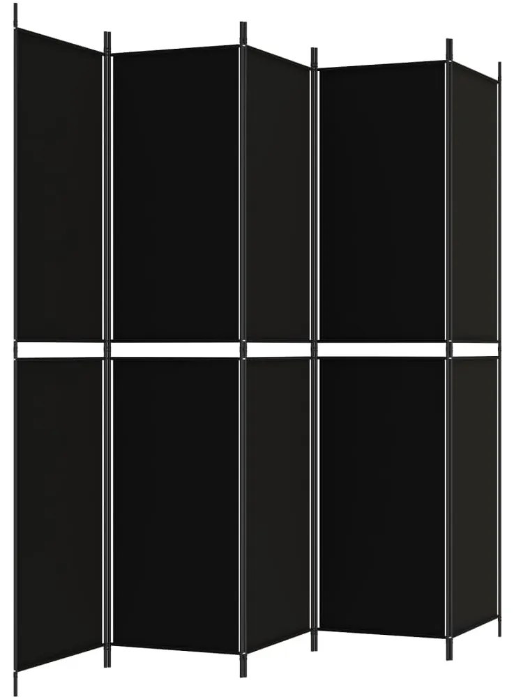 vidaXL Διαχωριστικό Δωματίου με 5 Πάνελ Μαύρο 250x220 εκ. από Ύφασμα
