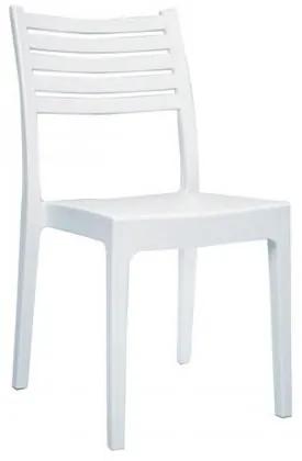 OLIMPIA Καρέκλα Στοιβαζόμενη Πλαστική Άσπρη 46x52x86cm Ε345,1