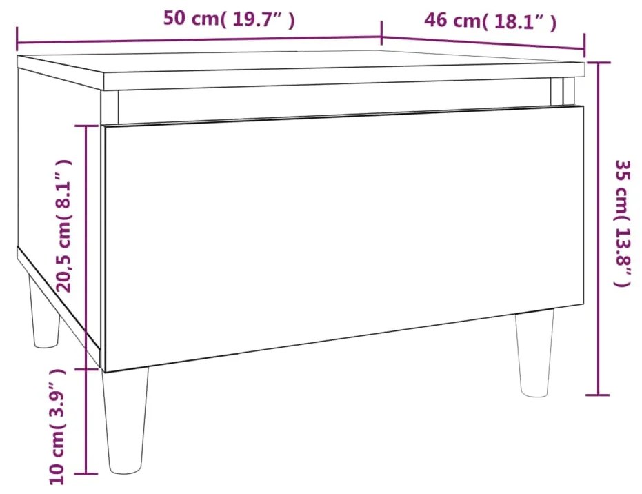 Τραπεζάκια Σαλονιού 2 τεμ Καφέ Δρυς 50x46x35 εκ. Επεξ. Ξύλο - Καφέ