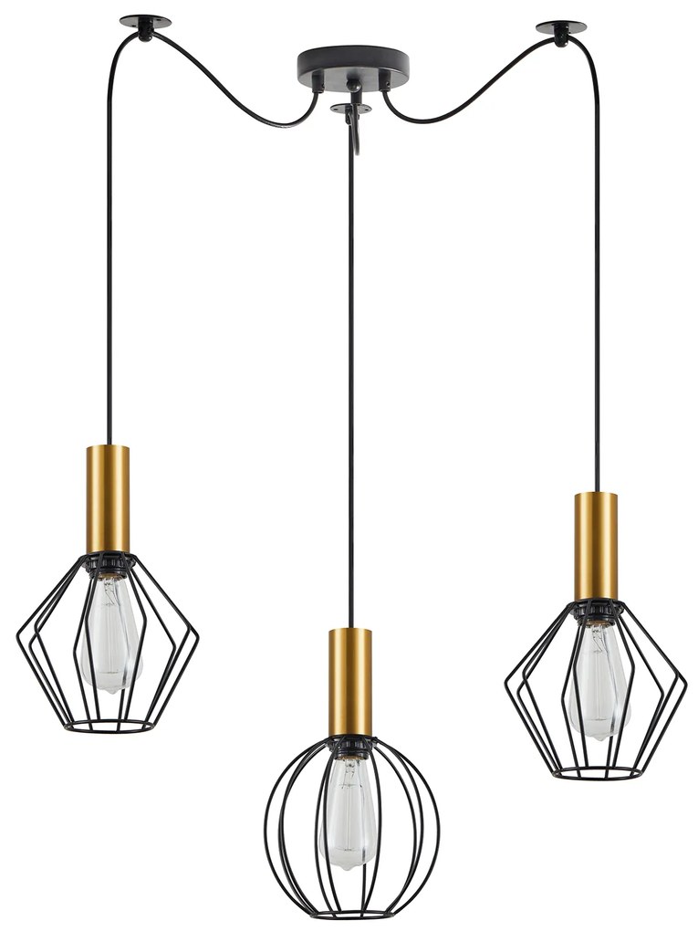 Φωτιστικό Οροφής  SE21-GM-4-BL3-GR12 ADEPT FLEX Gold Matt Pendant Black Metal Grid+ - 77-8939 - 51W - 100W - 77-8939