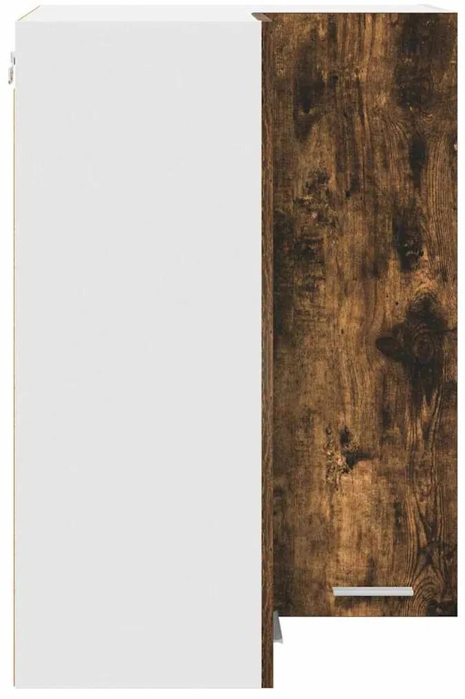 vidaXL Κρεμαστό ντουλάπι με αποθήκευση Riga Καπνιστός Δρυς και Λευκό