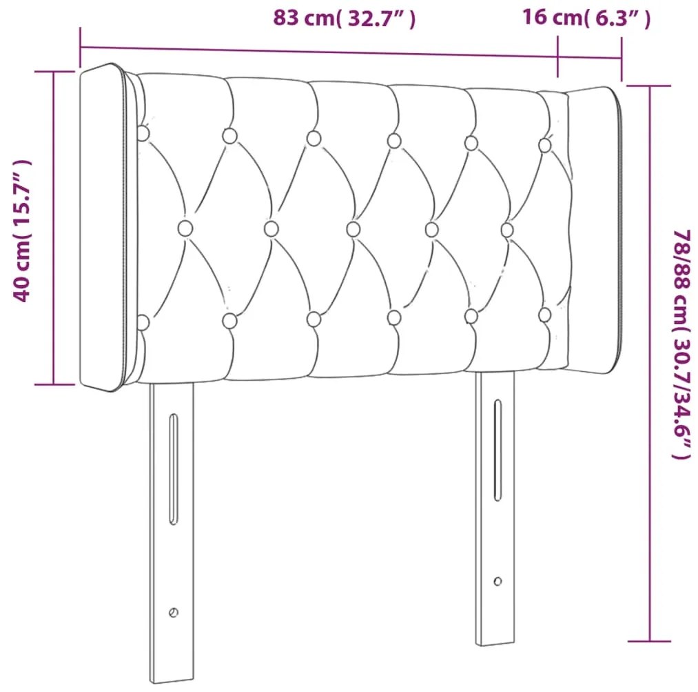 vidaXL Κεφαλάρι Κρεβατιού LED Ροζ 83x16x78/88 εκ. Βελούδινο