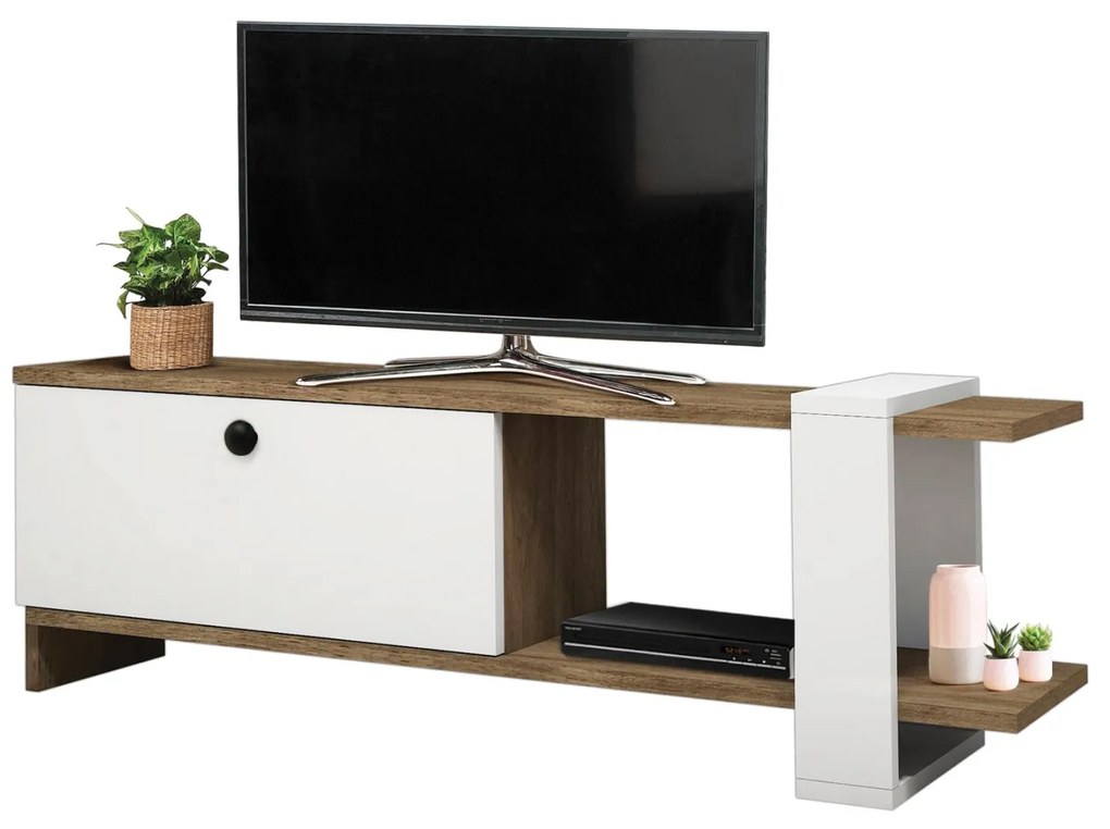 TV Furniture in Walnut &amp; White  120x25x36.8 cm.