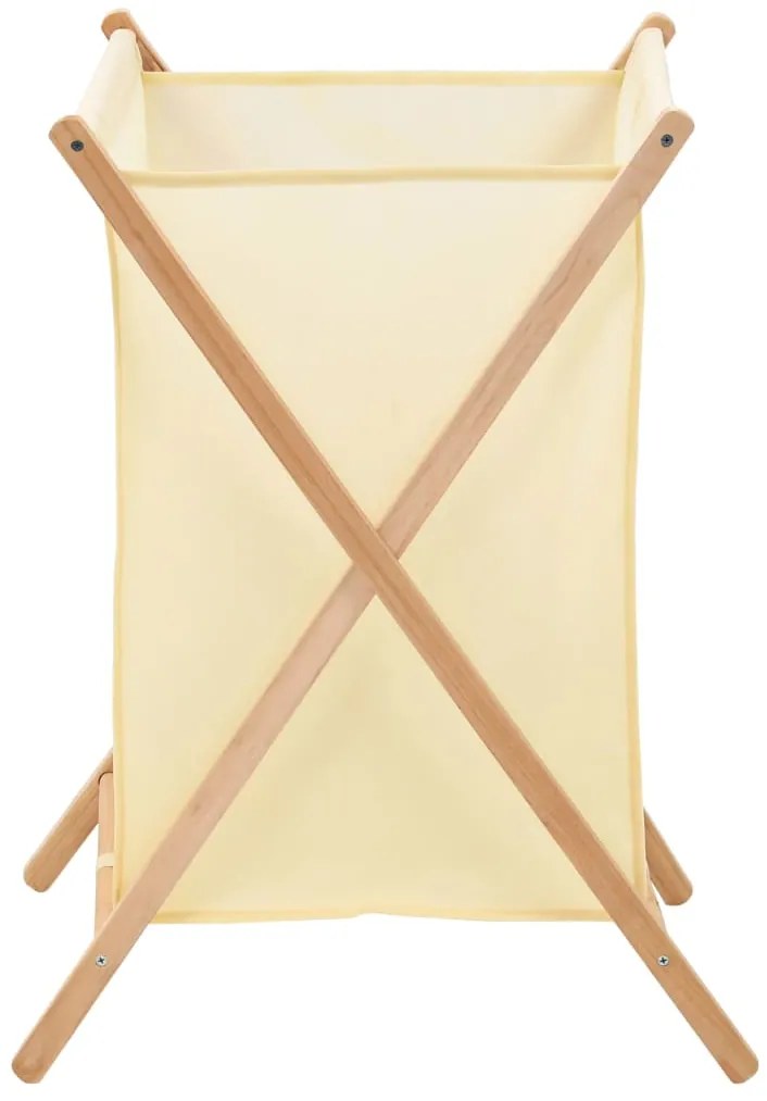 vidaXL Καλάθι Απλύτων Μπεζ 42 x 41 x 64 εκ. από Ξύλο Κέδρου και Ύφασμα