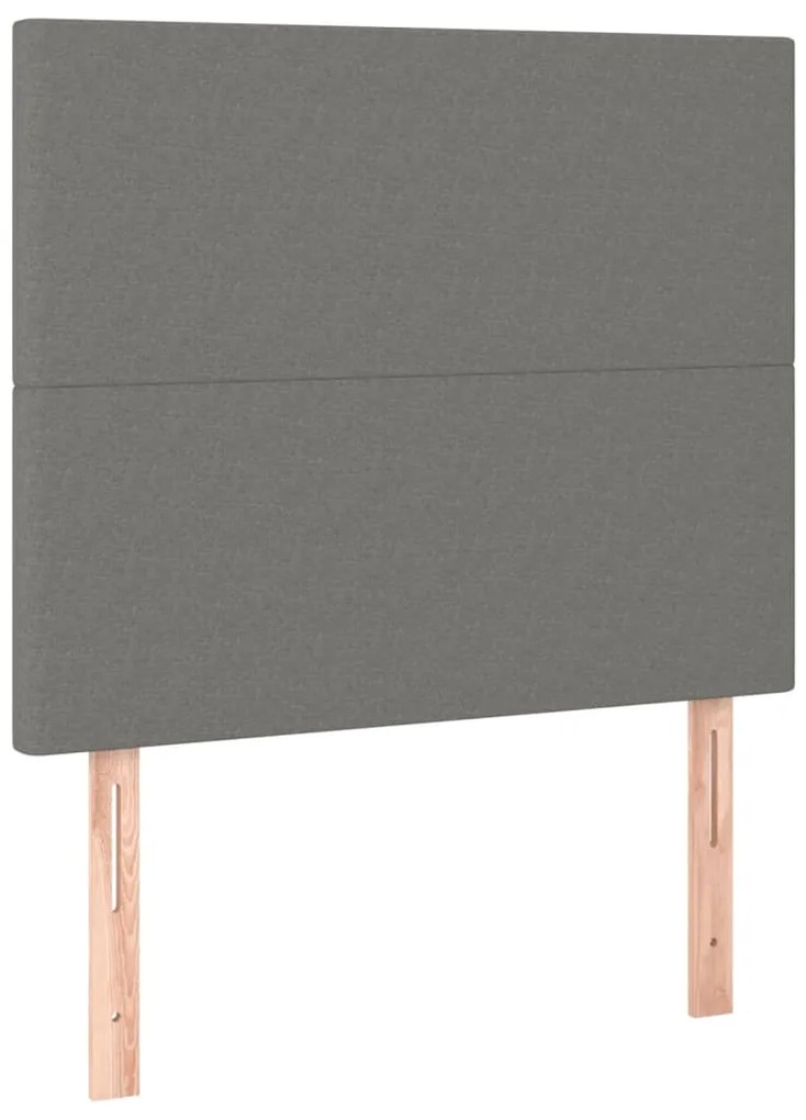 vidaXL Κρεβάτι Boxspring με Στρώμα Σκούρο Γκρι 100x200 εκ. Υφασμάτινο