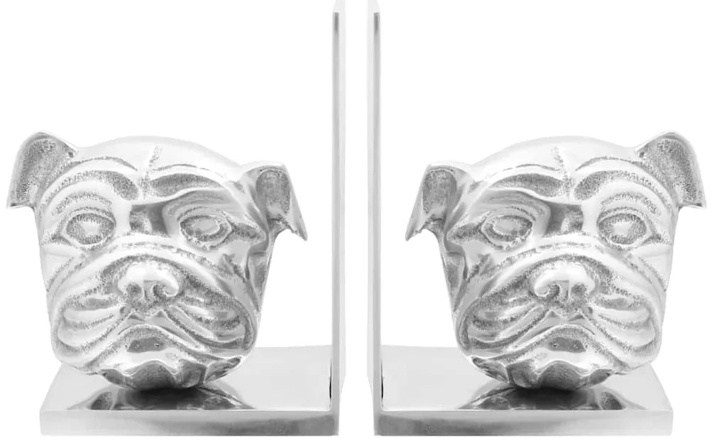 vidaXL Βιβλιοστάτες 2 pcs Ασημί 8 x 12 x 16.5 εκ. Αλουμίνιο