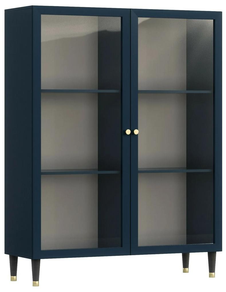 Βιτρίνα Elyria D104, Μπλε, Με πόρτες, 155x120x40cm, 59 kg | Epipla1.gr