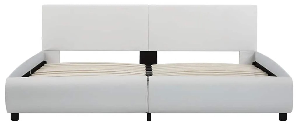 vidaXL Πλαίσιο Κρεβατιού με LED Λευκό 180x200 εκ. από Συνθετικό Δέρμα