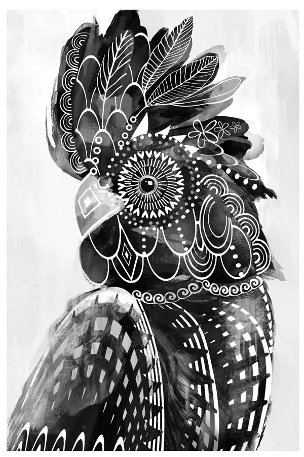 Πίνακας Σε Καμβά Black Major 022077 80x120xH3,5cm White-Black Κάθετοι Wood, Canvas