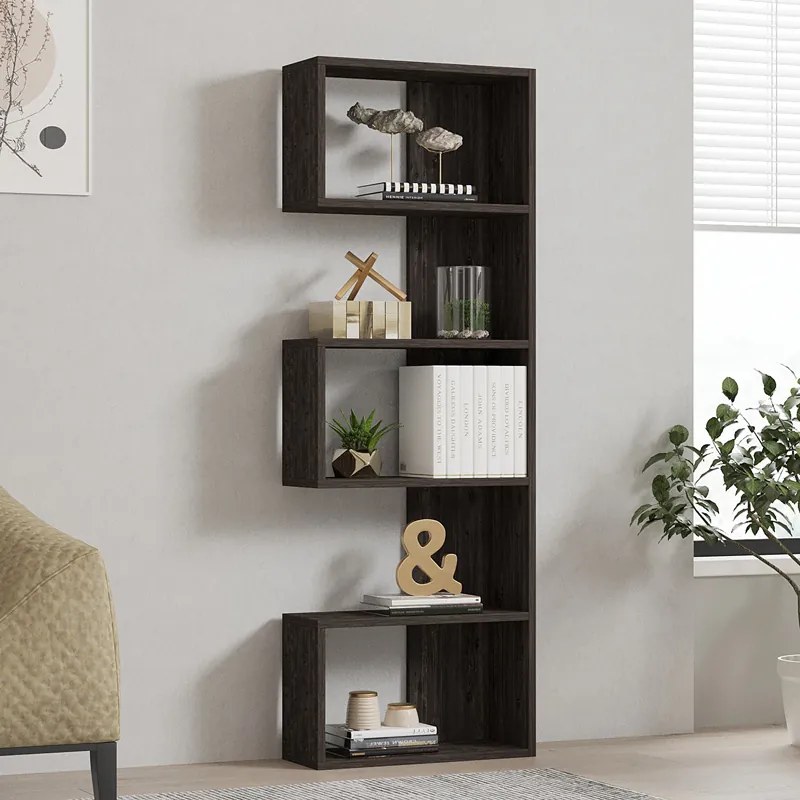 ΒΙΒΛΙΟΘΗΚΗ CASCADE PAKOWORLD ΣΕ ΣΚΟΥΡΟ ΚΑΡΥΔΙ ΑΠΟΧΡΩΣΗ 51.8X22X150ΕΚ