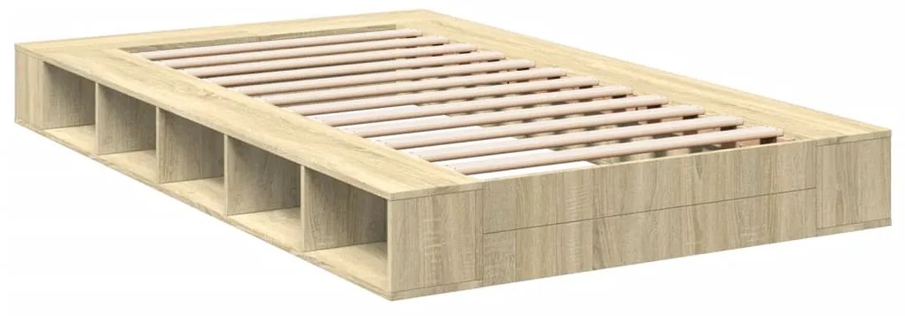 vidaXL Πλαίσιο Κρεβατιού Sonoma Δρυς 120x200 εκ. Επεξεργασμένο Ξύλο