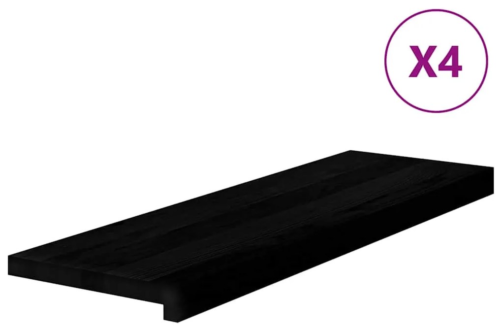 vidaXL Πατάκια Σκάλας 4 τεμ. Σκούρο Καφέ 80x30x2 cm Ξύλο Δρυός