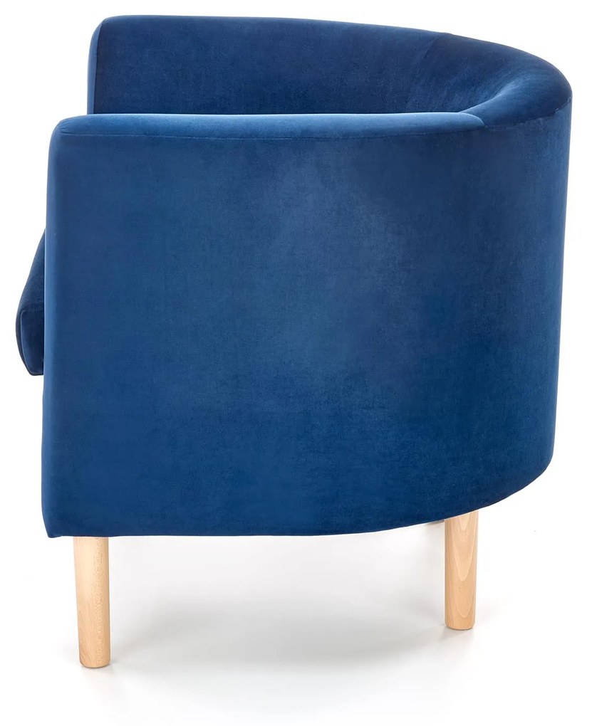 CLUBBY 2 leisure armchair dark blue / natural DIOMMI V-PL-CLUBBY_2-FOT-GRANATOWY