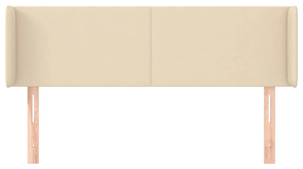 vidaXL Κεφαλάρι με Πτερύγια Κρεμ 147x16x78/88 εκ. Υφασμάτινο