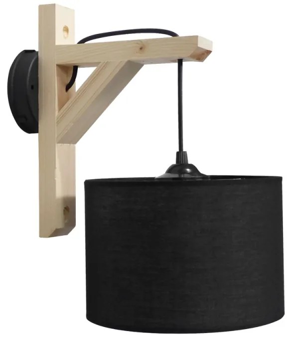 Απλίκα Τοίχου Heronia HKF-03 14-0237 Wood/Black
